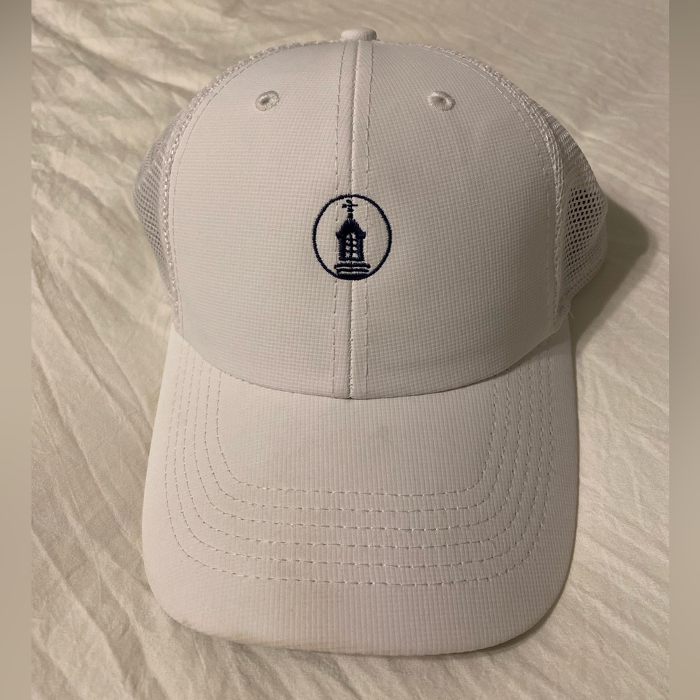 Imperial white mesh back golf hat w/logo